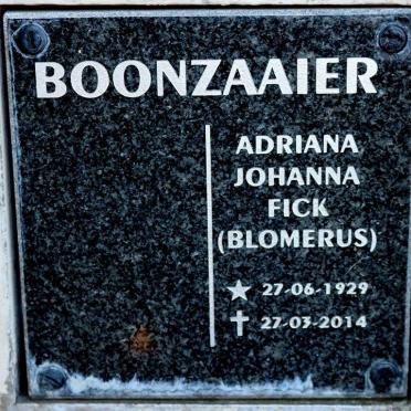 BOONZAAIER Adriana Johanna Fick nee BLOMERUS 1929-2014