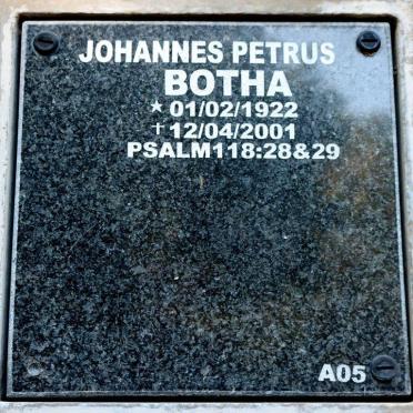 BOTHA Johannes Petrus 1922-2001