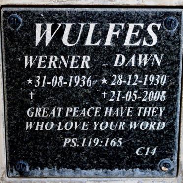 WULFES Werner 1936- &amp; Dawn 1930-2008