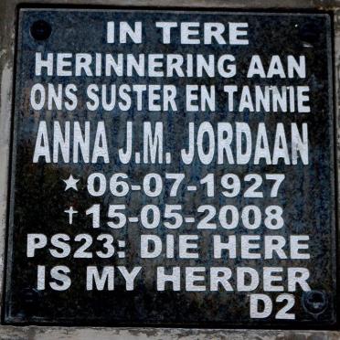 JORDAAN Anna J.M. 1927-2008