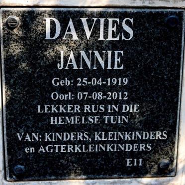 DAVIES Jannie 1919-2012