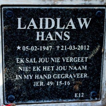 LAIDLAW Hans 1947-2012