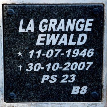 GRANGE Ewald, la 1946-2007