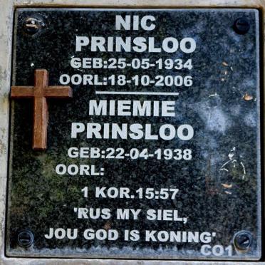 PRINSLOO Nic 1934-2006 &amp; Miemie 1938-