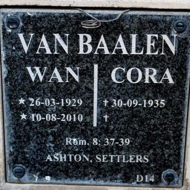 BAALEN Wan, van 1929-2010 &amp; Cora 1935-