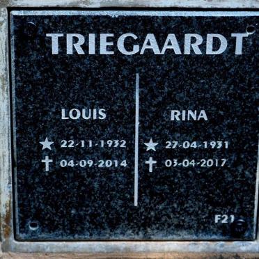 TRIEGAARDT Louis 1932-2014 &amp; Rina 1931-2017