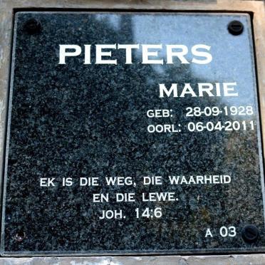 PIETERS Marie 1928-2011