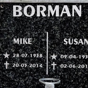 BORMAN Mike 1938-2014 &amp; Susan 1937-2013