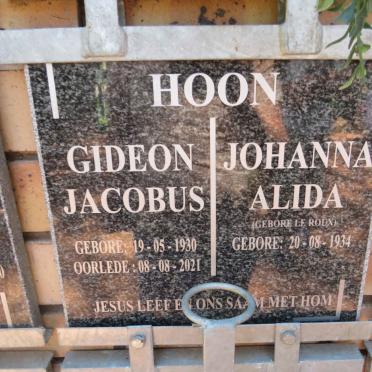 HOON Gideon Jacobus 1930-2021 & Johanna Alida LE ROUX 1934-