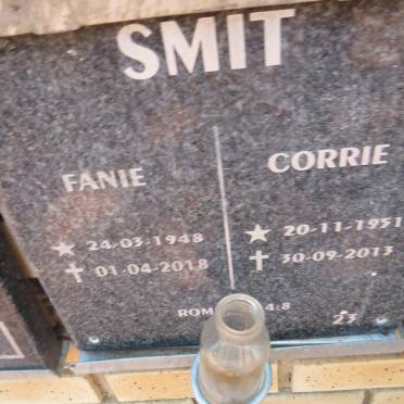 SMIT Fanie 1948-2018 &amp; Corrie 1951-2013