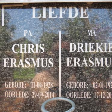 ERASMUS Chris 1928-2014 &amp; Driekie 1928-2018