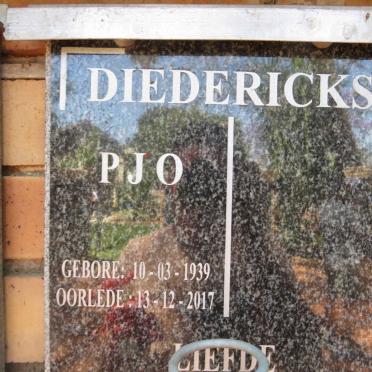 DIEDERICKS P.J.O. 1939-2017