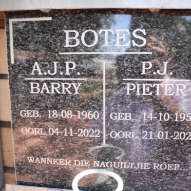 BOTES P.J. 1953-2022 :: BOTES A.J.P. 1960-2022