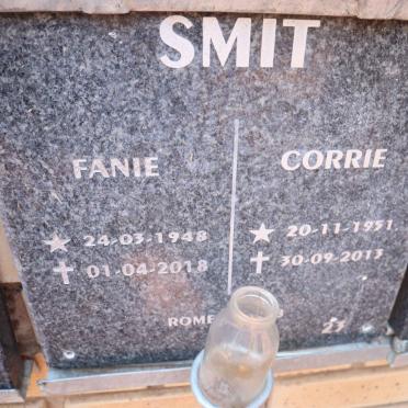 SMIT Fanie 1948-2018 &amp; Corrie 1951-2013