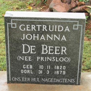 BEER Gertruida Johanna, de nee PRINSLOO 1820-1879