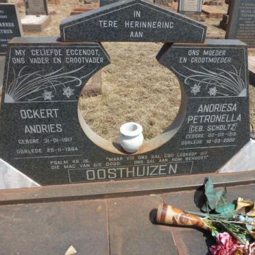 OOSTHUIZEN Ockert Andries 1917-1984 &amp; Andriesa Petronella SCHOLTZ 1918-2000