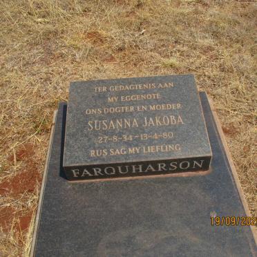 FARQUHARSON Susanna Jakoba 1934-1980
