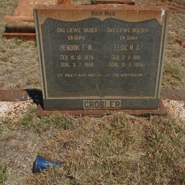 GROBLER Hendrik F.M. 1875-1956 &amp; Elsie M.A. 1881-1956 
