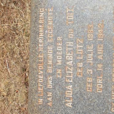 TOIT Michiel Josias, du 1878-1964 &amp; Alida Elizabeth LOTZ 1883-1942