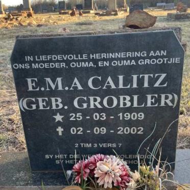 CALITZ E.M.A. nee GROBLER 1909-2002