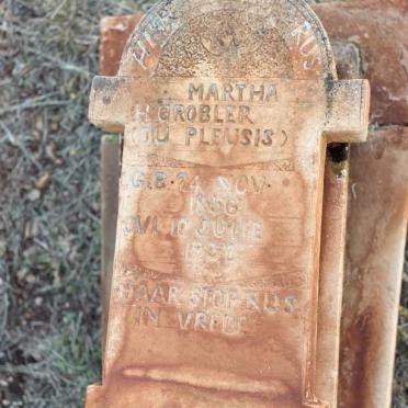 GROBLER Martha H. nee DU PLESSIS 1856-1932