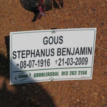 GOUS Stephanus Benjamin 1916-2009