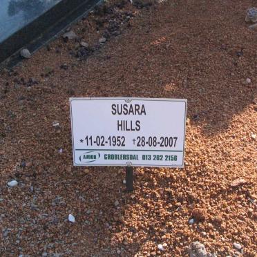 HILLS Susara 1952-2007