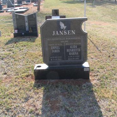 JANSEN Lionel James 1932-2001 &amp; Alida Henrietta Marina 1934-2002