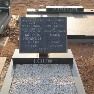 LOUW Jacobus 1919-1989 &amp; Mara -1997