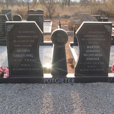 POTGIETER Jacobus Christoffel 1917-1987 &amp; Martha Johanna Wilhelmina Adriana 1905-1988