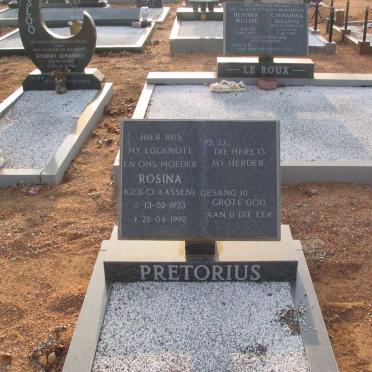 PRETORIUS Rosina 1923-1990