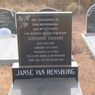 RENSBURG Stephanie Johanne, Janse van nee KRUGER 1937-1982