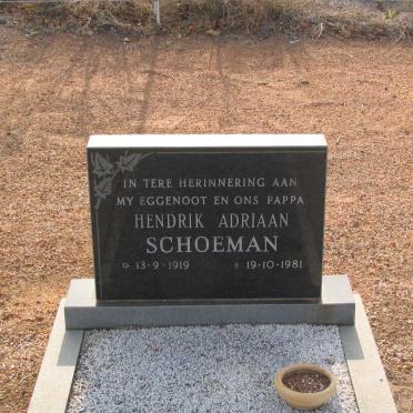 SCHOEMAN Hendrik Adriaan 1919-1981