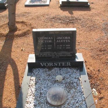 VORSTER Thomas Victor 1938-1997 &amp; Jacoba Aletta 1939-2000