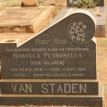 STADEN Isabella Petronella, van nee VILJOEN 1878-1963