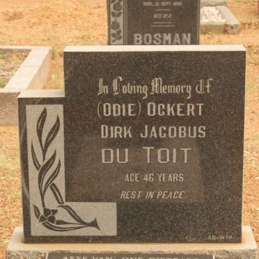 TOIT Ockert Dirk Jacobus, du :: WYK Hazel E., van voorheen DU TOIT 1916-1985