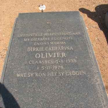 OLIVIER Dirkie Catharina nee CLAASSEN 1938-1978