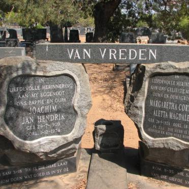 VREDEN Joachim Jan Hendrik, van 1907-1974 &amp; Margaretha Cornelia Aletta Magdalena 1924-2007