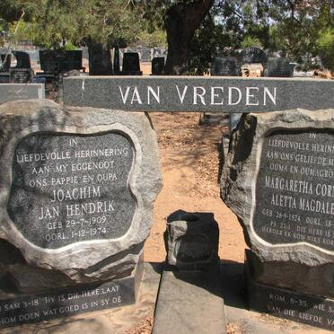VREDEN Joachim Jan Hendrik, van 1907-1974 &amp; Margaretha Cornelia Aletta Magdalena 1924-2007