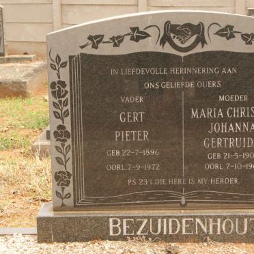 BEZUIDENHOUT Gert Pieter 1896-1972 &amp; Maria Christina Johanna Gertruida 1908-1964