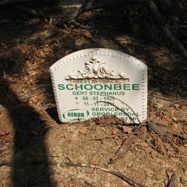 SCHOONBEE Gert Stephanus 1929-2011
