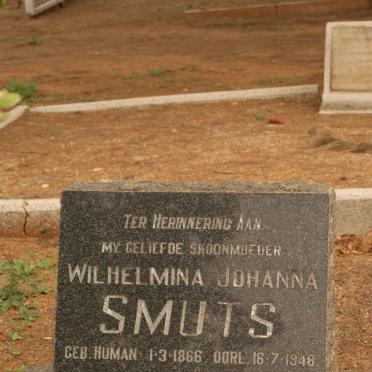 SMUTS Wilhelmina Johanna nee HUMAN 1866-1948