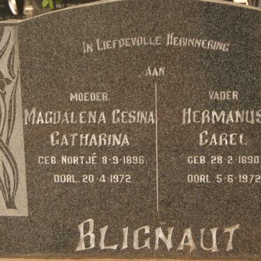 BLIGNAUT Hermanus Carel 1890-1972 &amp; Magdalena Gesina Catharina NORTJÉ 1896-1972