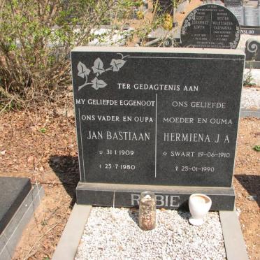RABIE Jan Bastiaan 1909-1980 &amp; Hermiena J.A. SWART 1910-1990