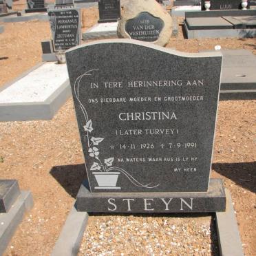 STEYN Christina, formerly TURVEY 1926-1991