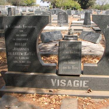 VISAGIE Roelof Johannes De Leeuw 1911-1993 &amp; Johanna Catharina Adriana VISAGIE 1912-1971