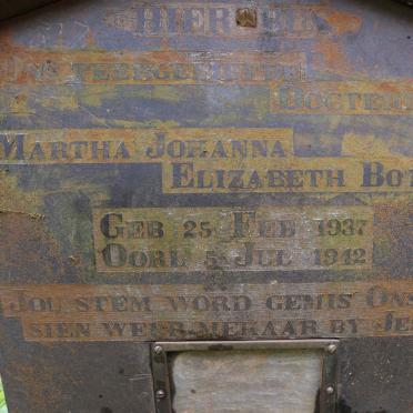 BOTHA Martha Johanna Elizabeth 1937-1942