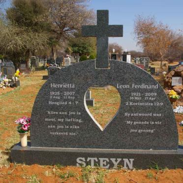 STEYN Leon Ferdinand 1921-2009 &amp; Henriëtta 1925-2007