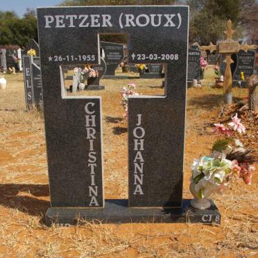 PETZER Christina Johanna nee ROUX 1955-2008