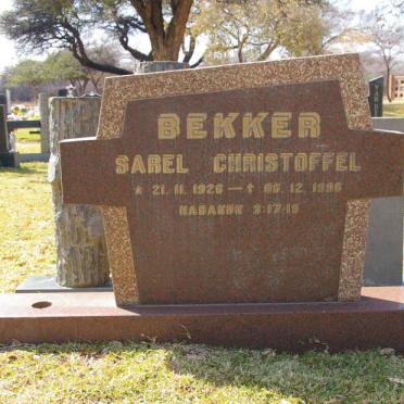 BEKKER Sarel Christoffel 1926-1996